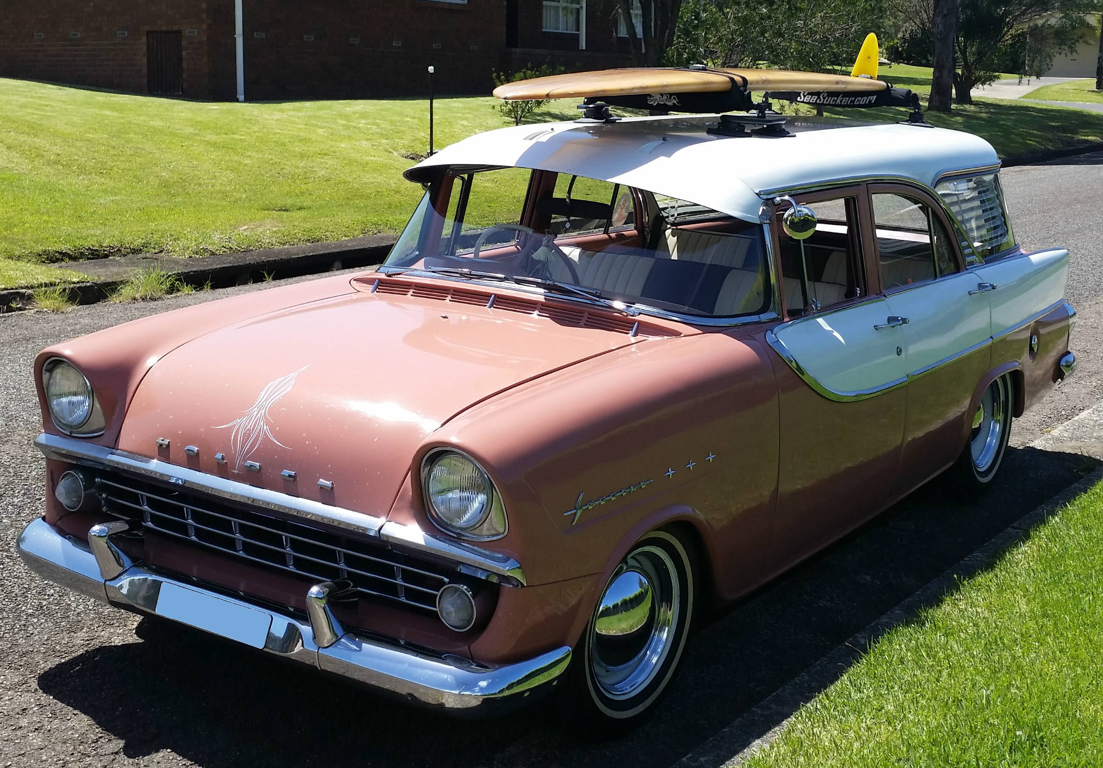 1960 FB Holden with SeaSucker Paddle Board Rack