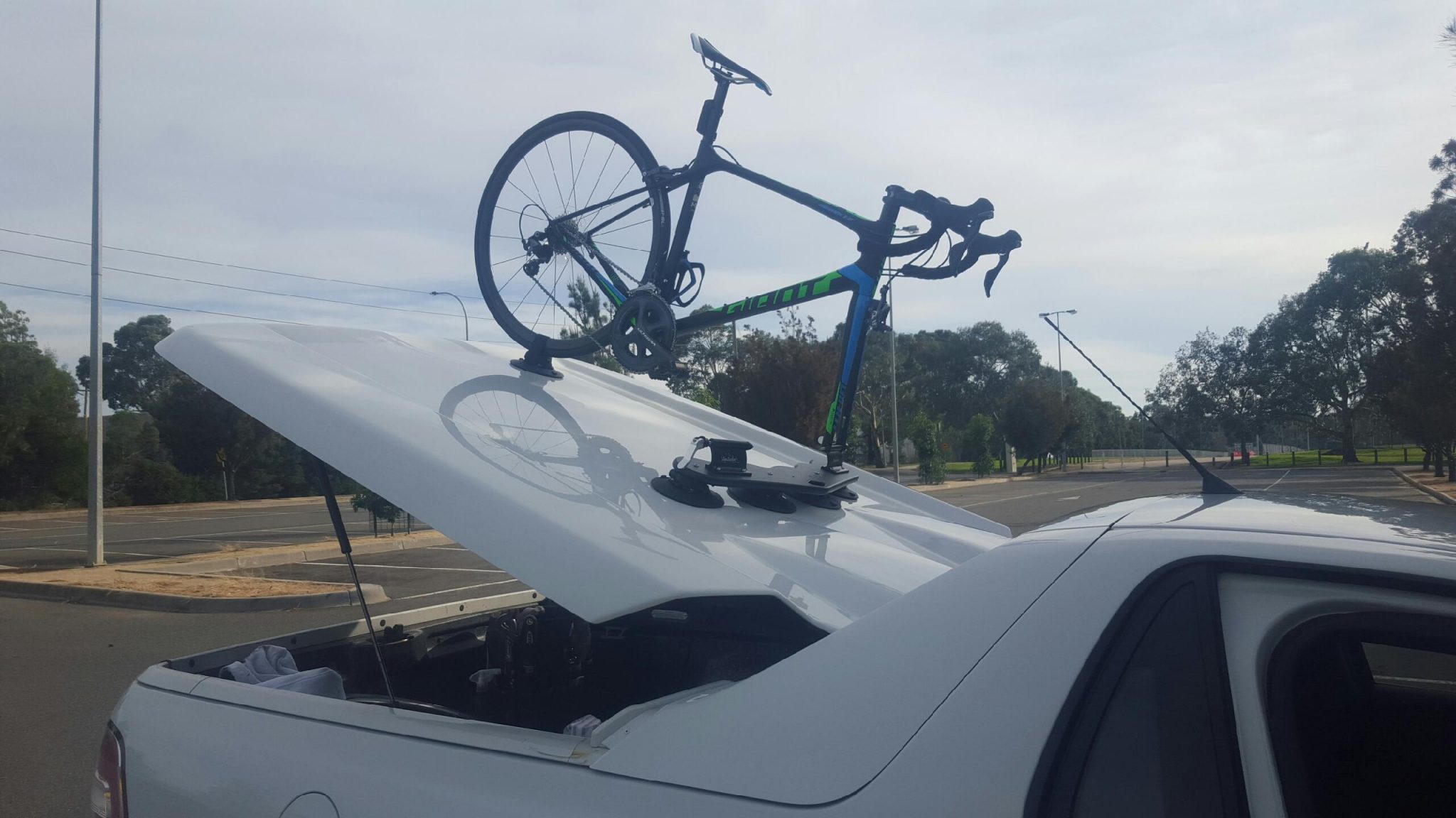 HSV Maloo Ute with SeaSucker Mini Bomber 2 bike rack