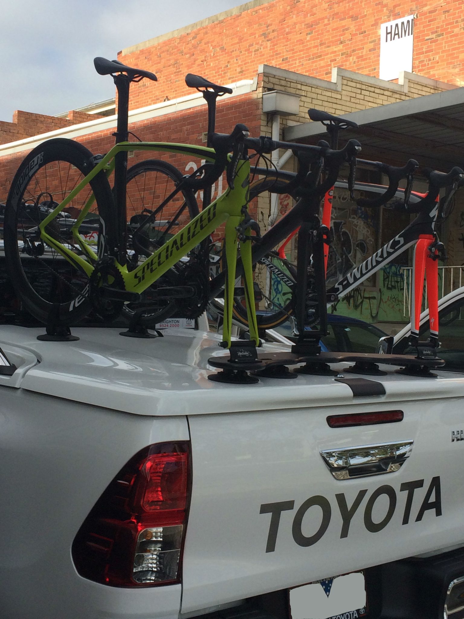 Toyota Hilux SR5 with SeaSucker Bomber Bike Rack