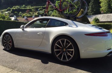 2014 Porsche 911 with full glass roof and SeaSucker Mini Bomber