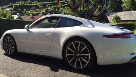 2014 Porsche 911 with full glass roof and SeaSucker Mini Bomber