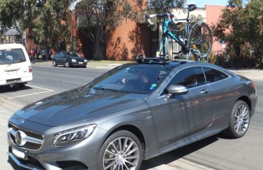 Mercedes Benz S500 with SeaSucker Mini Bomber Bike Rack