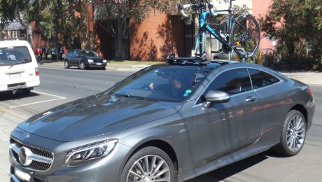 Mercedes Benz S500 with SeaSucker Mini Bomber Bike Rack