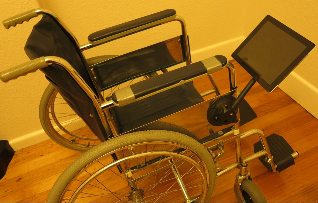 Wheelchair Tablet Mount - The SeaSucker Black iPad / Galaxy Mount