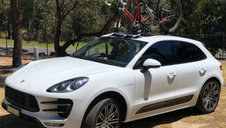 Porsche Cayenne Bike Rack - The SeaSucker Mini Bomber 2-Bike Rack