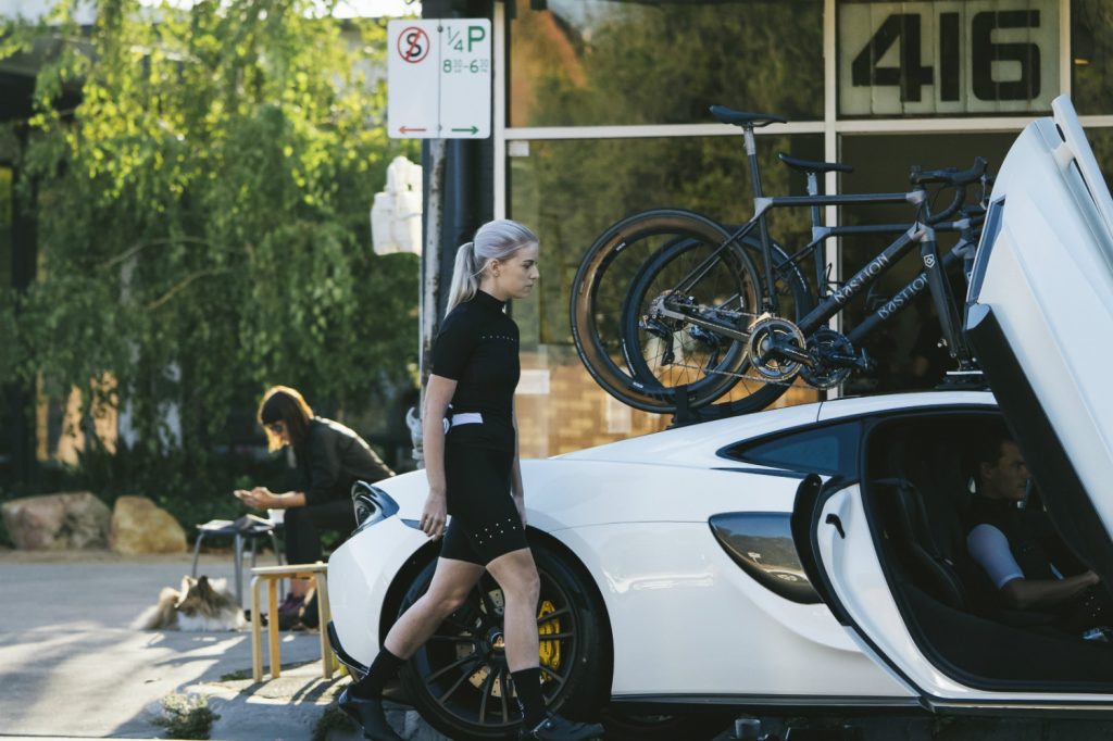 Bastion Cycles McLaren with SeaSucker Talon Cafe shot