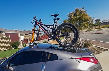 Nissan-350z Bike Rack with a SeaSucker Mini Bomber