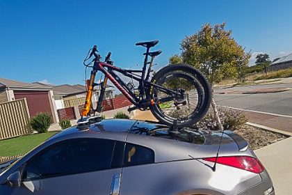 Nissan-350z Bike Rack with a SeaSucker Mini Bomber